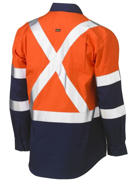 Bisley BS6696XT X Taped Biomotion Two Tone Hi-vis Lightweight Drill Shirt