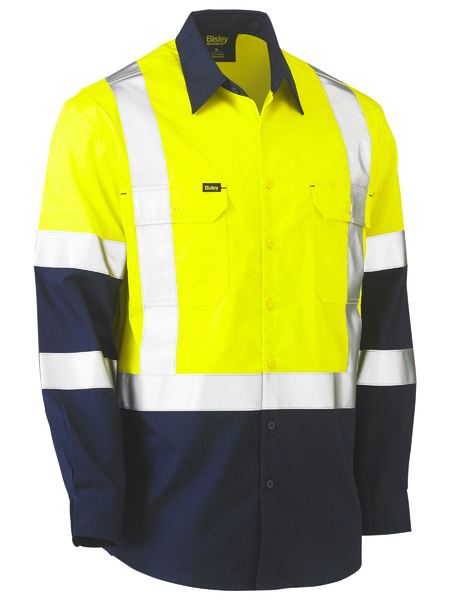 Bisley BS6696XT X Taped Biomotion Two Tone Hi-vis Lightweight Drill Shirt