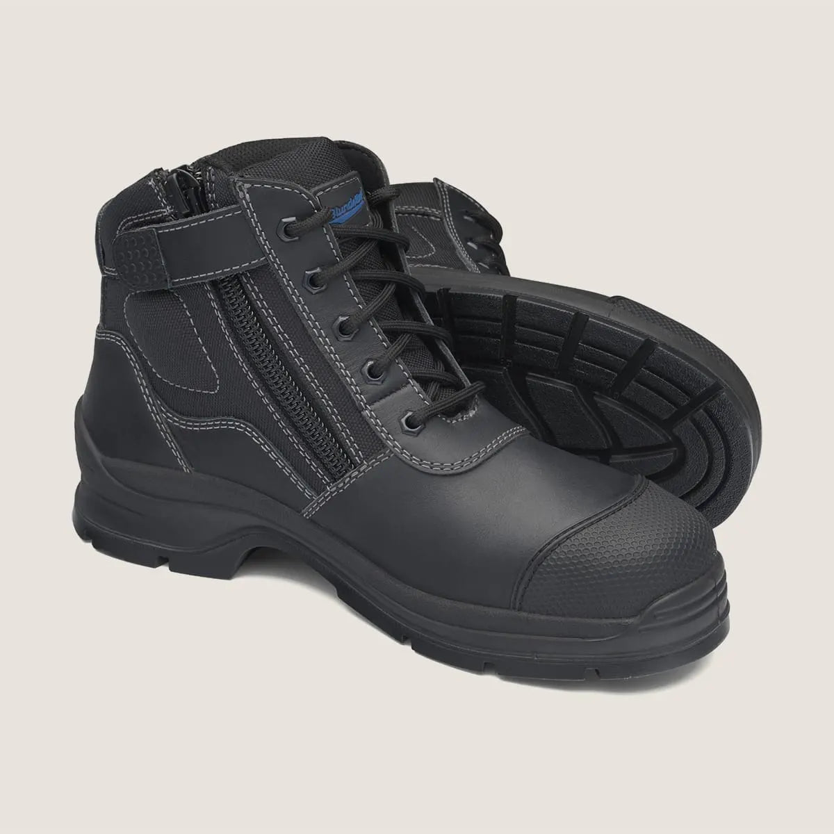 Blundstone 319 Unisex Zip Up Safety Boots-Black