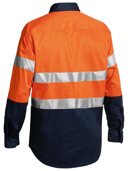 Bisley BTC6456 Two Tone Closed Front Hi-vis Drill 3m Reflective Tape L/S Shirt