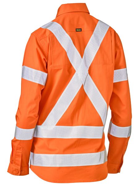 Bisley Bl6166XT Women's Taped X Back Cool Lightweight Hi-vis Drill Rail Shirt