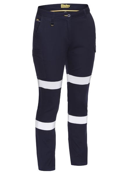Bisley BPL6115T Women's Taped Cotton Cargo Pants-Navy