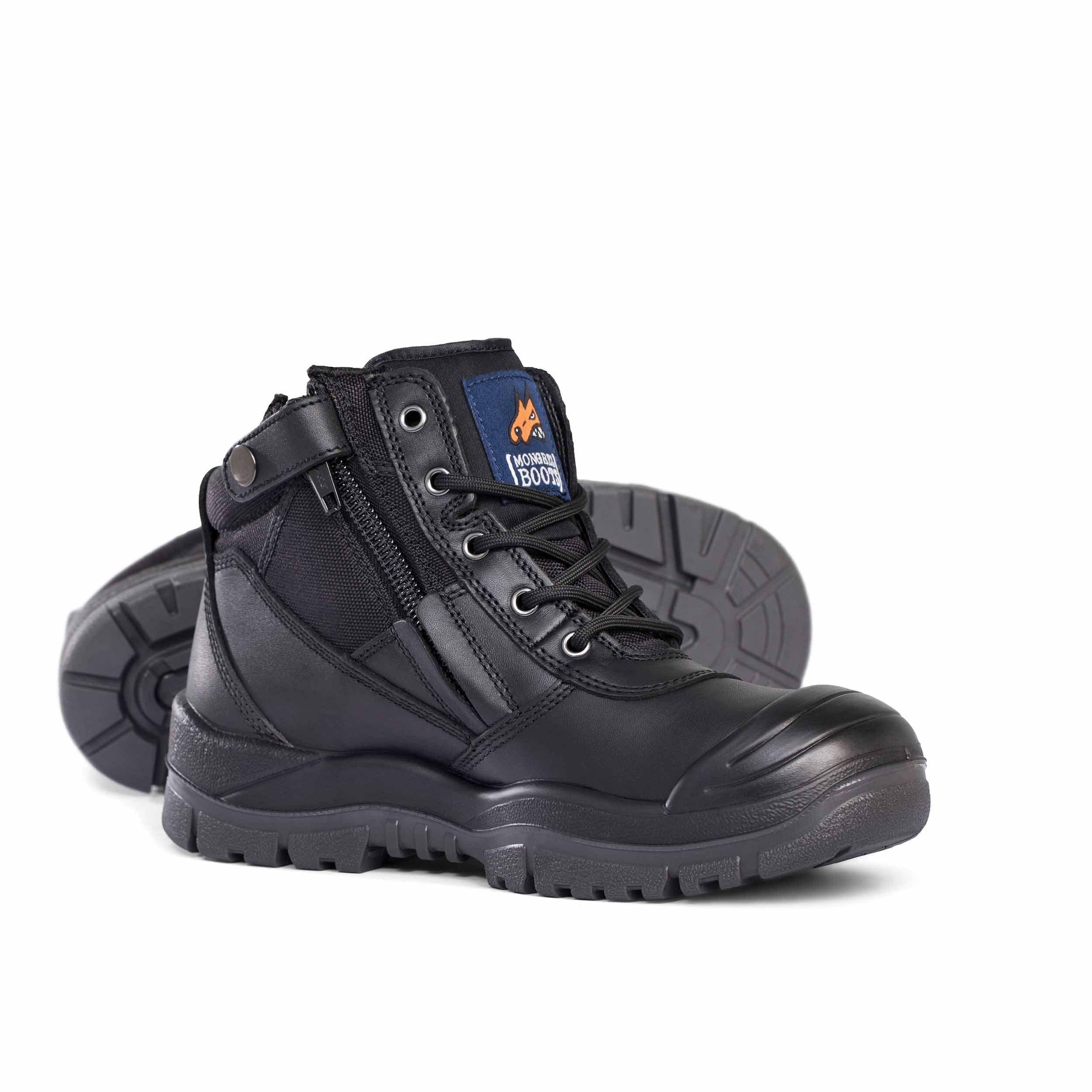 Mongrel 461020 Black Zipsider Boot W/ Scuff Cap