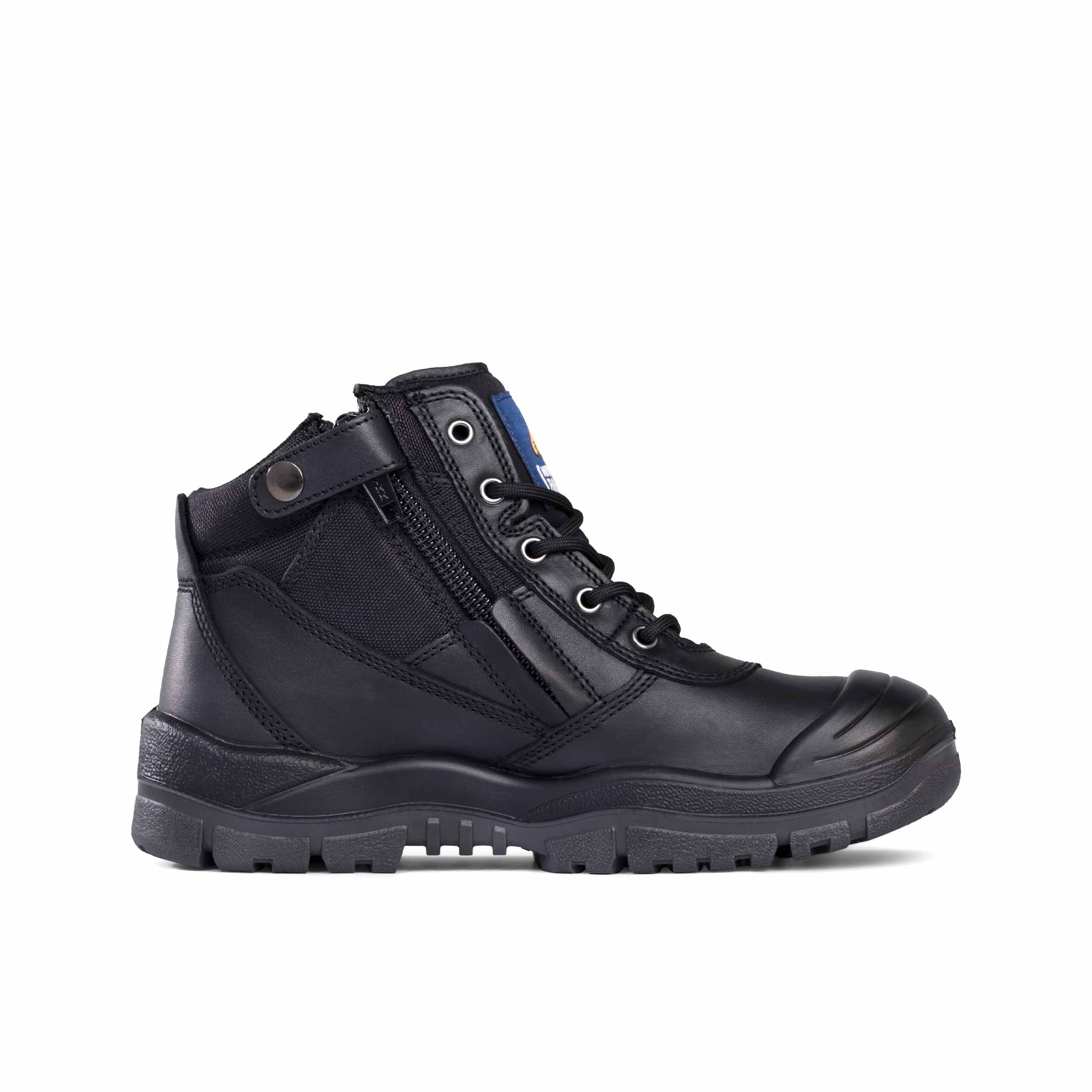 Mongrel 461020 Black Zipsider Boot W/ Scuff Cap