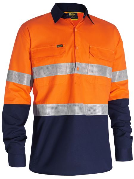 Bisley BSC6415T X Airflow™ Closed Front Taped Hi-vis Ripstop Shirt