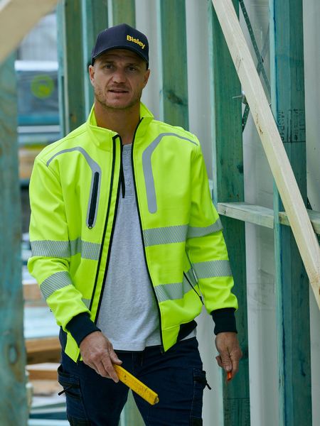 Bisley BJ6979T Taped Hi-vis Soft Shell Bomber Jacket