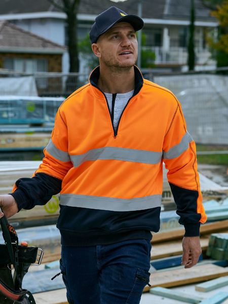 Bisley BK6987T Taped Hi-vis Fleece Pullover With Sherpa Lining