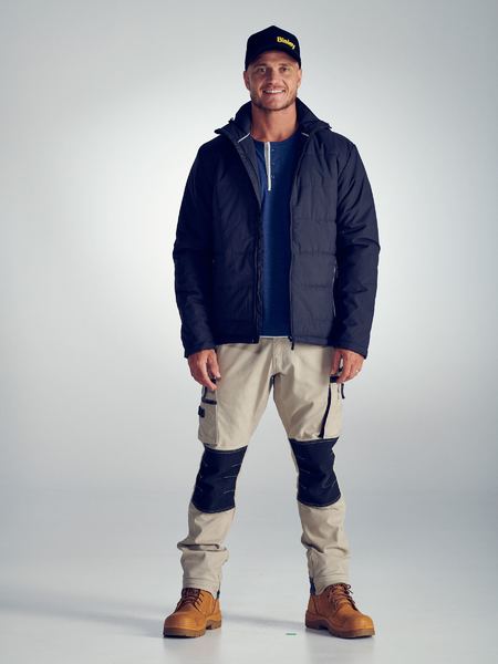 Bisley BJ6928 Puffer Jacket With Adjustable Hood-Black