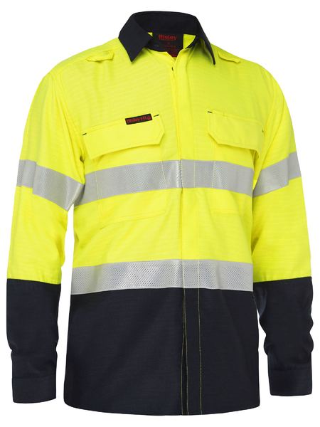 Bisley BS8438T Apex 185 Taped Hi-vis Fr Ripstop Vented Shirt