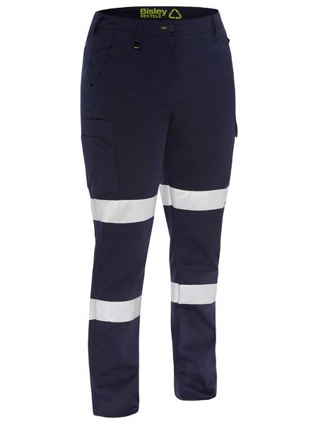 Bisley BPCL6088T Recycle Women's Taped Biomotion Cargo Work Pant Navy