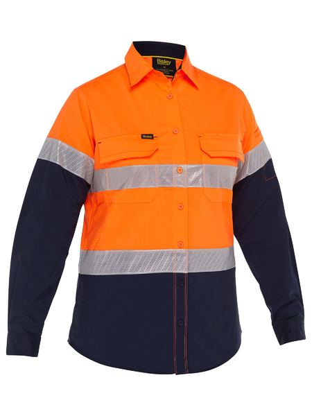 Bisley BL6491T Women's X Airflow™ Hi-Vis Taped Stretch Ripstop Shirt