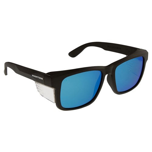 Pro Choice 6514 Safety Glasses Frontside Polarized Blue Revo Lens With Black Frame