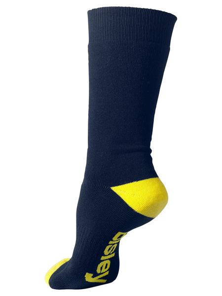 Bisley Bsx7210 Cotton Work Socks 3 Pack Navy