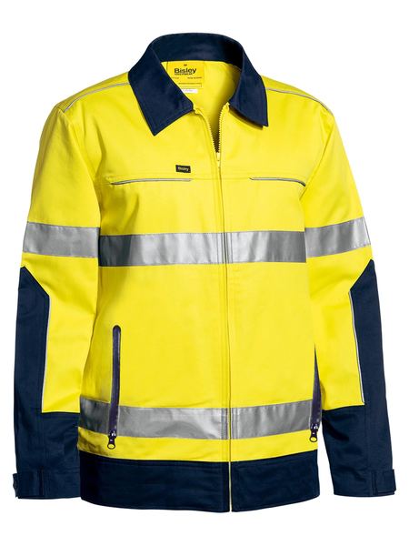 Bisley BJ6917T 3M Taped Two Tone Hi-vis Liquid Repellent Cotton Drill Jacket