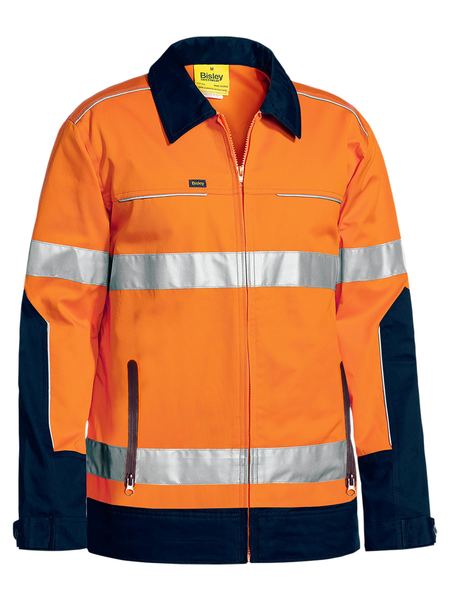 Bisley BJ6917T 3M Taped Two Tone Hi-vis Liquid Repellent Cotton Drill Jacket