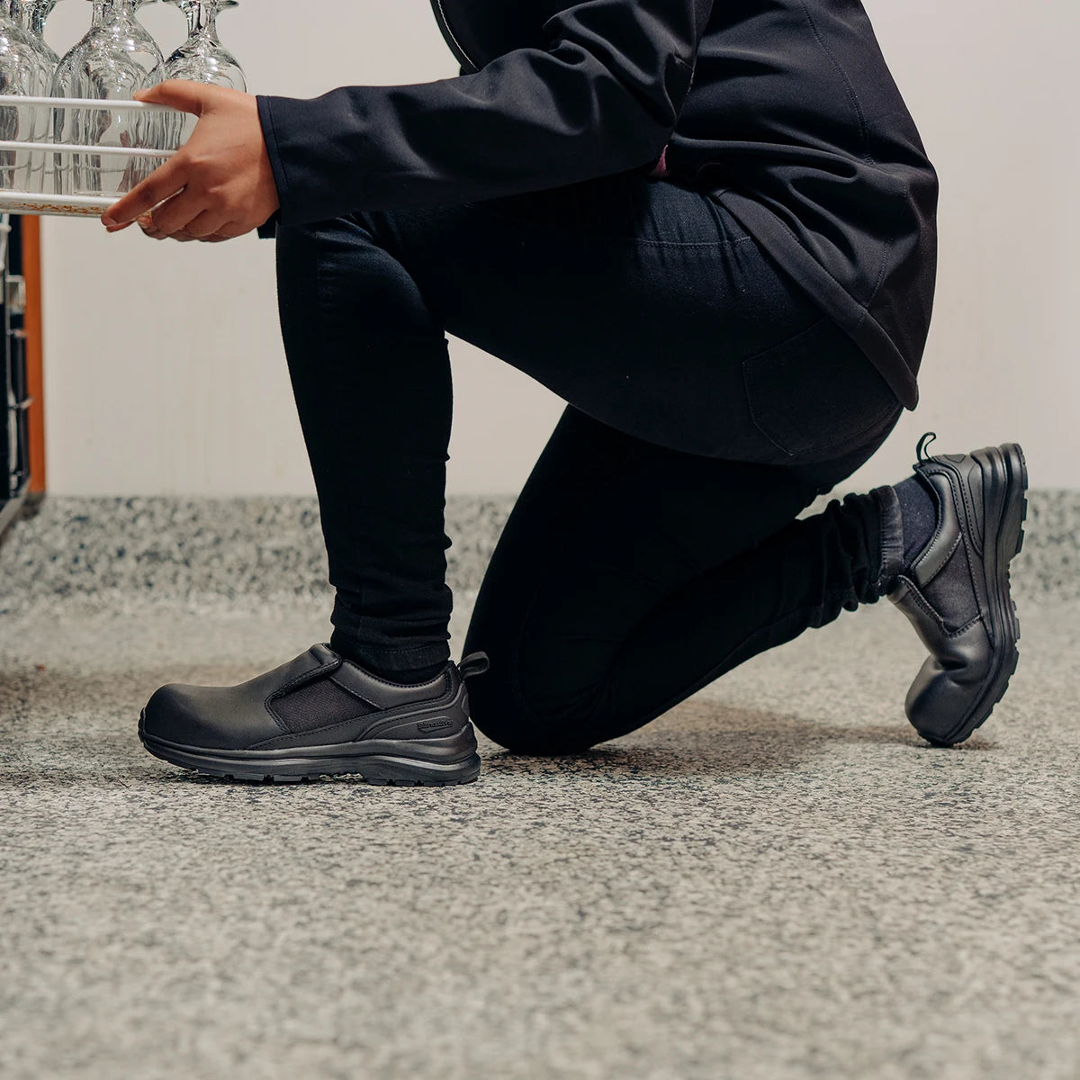 Blundstone 886 Women's Composite Slip On Safety Shoe-Black