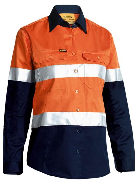 Bisley BL6896 Women's Taped Hi Vis Cool Lightweight Drill Shirt