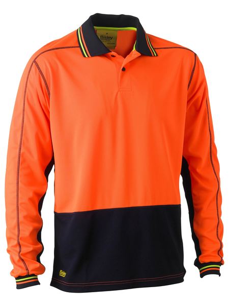 Bisley BK6219 Two Tone Hi-vis Polyester Mesh L/s Polo Shirt