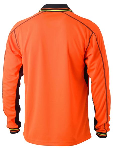 Bisley BK6219 Two Tone Hi-vis Polyester Mesh L/s Polo Shirt