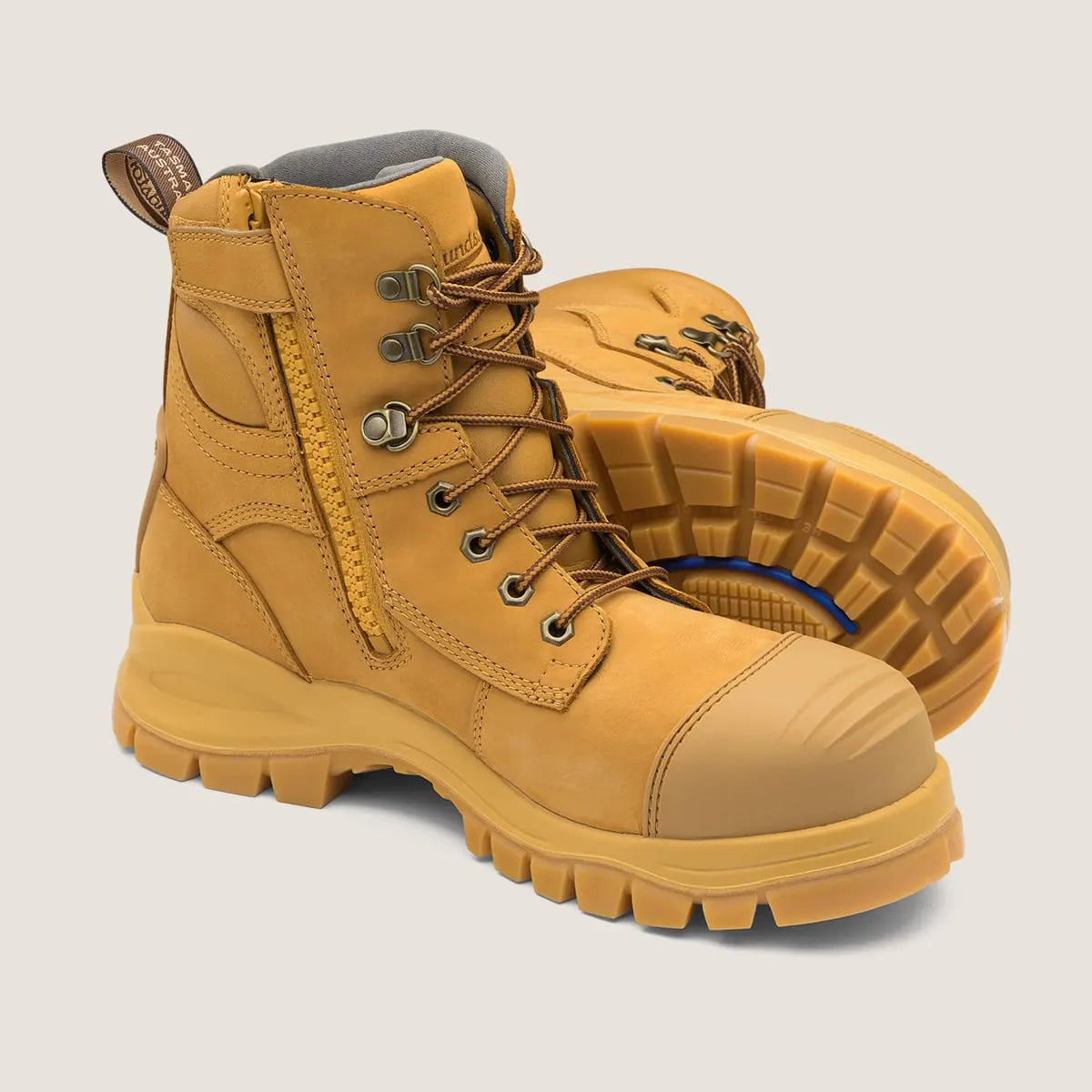 Blundstone 992 Unisex Zip Up Series Safety Boots-Wheat