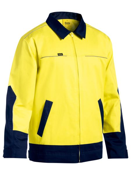 Bisley BJ6917 Two Tone Hi-vis Liquid Repellent Cotton Drill Jacket