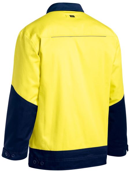 Bisley BJ6917 Two Tone Hi-vis Liquid Repellent Cotton Drill Jacket