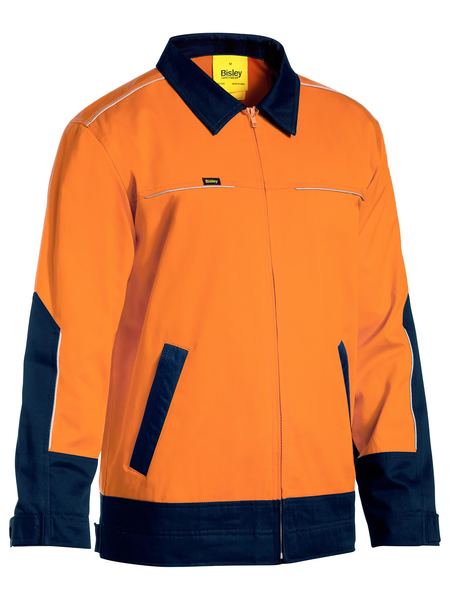 Bisley BJ6917 Two Tone Hi-vis Liquid Repellent Cotton Drill Jacket