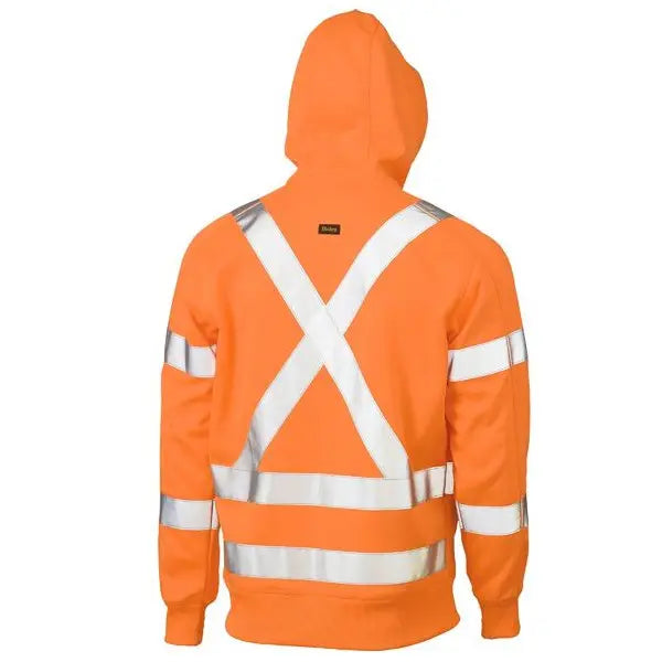Bisley BK6819XT X Taped Hi-vis Zip Front Fleece Rail Hoodie
