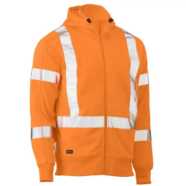 Bisley BK6819XT X Taped Hi-vis Zip Front Fleece Rail Hoodie