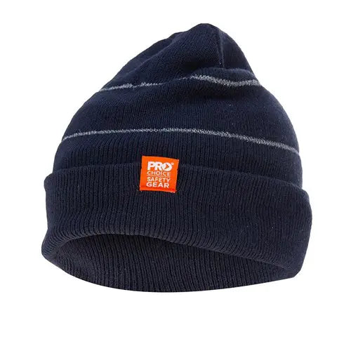 Pro Choice BNRR Navy Beanie With Retro-reflective Stripes