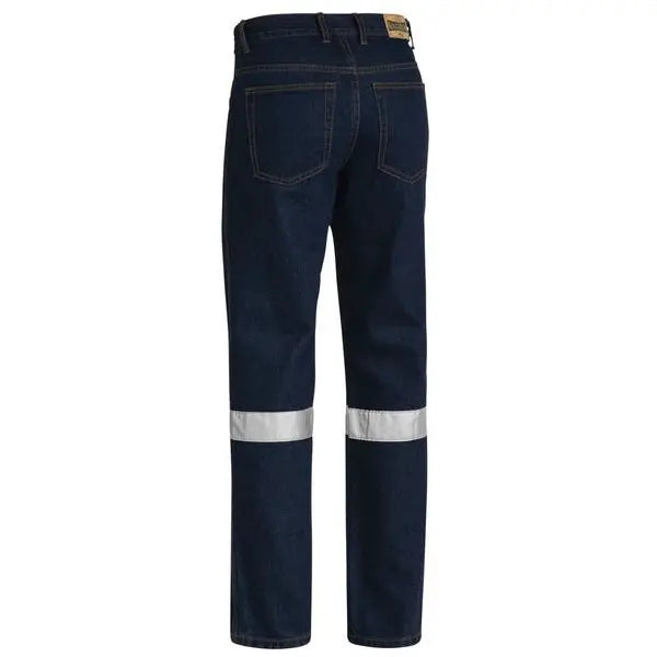 BISLEY BP6050T TAPED ROUGH RIDER JEANS-Blue