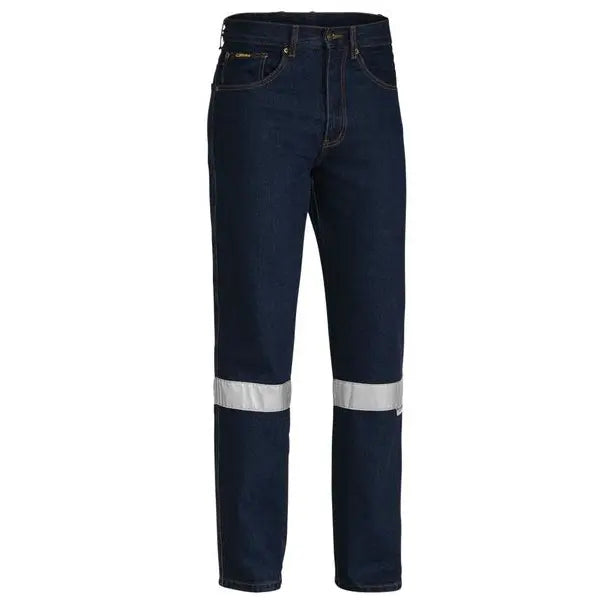 BISLEY BP6050T TAPED ROUGH RIDER JEANS-Blue