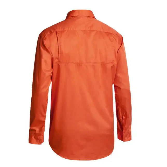Bisley BS6894 Men's Cool Lightweight Gusset Cuff Hi-vis L/S Shirt-Orange