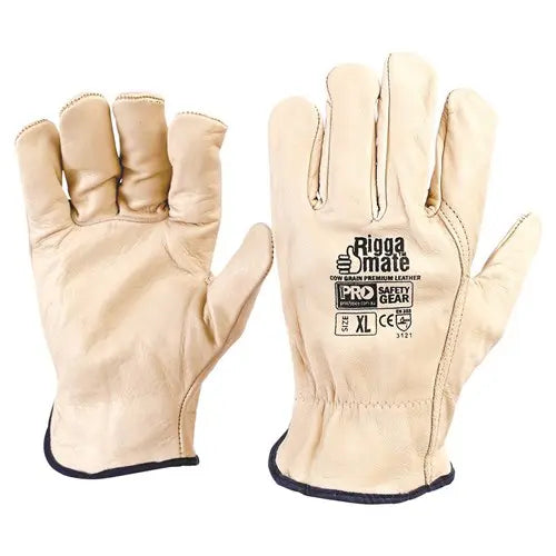 Pro Choice CGL41B Riggamate Beige Premium Cow grain Gloves 12 Pairs