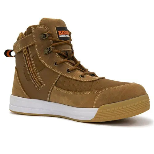 Bison DUNEBR Dune Low Cut Zip Side Safety Boots- Brown