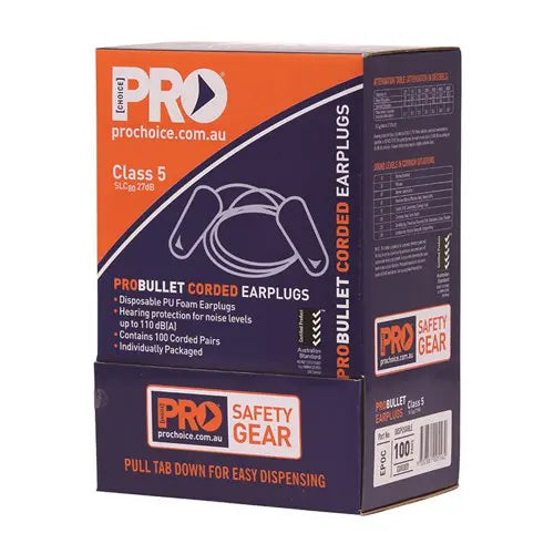 Pro Choice EPOC Pro bullet Disposable Earplugs Corded-100 Pairs