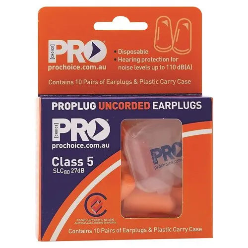 Pro Choice EPOU-10 Pro bullet Disposable Uncorded Earplugs 10 Pack
