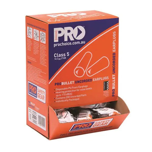 Pro Choice EPOU Pro bullet Disposable Uncorded Earplugs Box Of 200