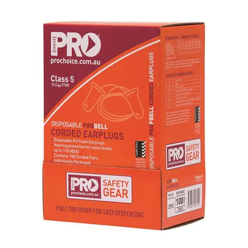 Pro Choice EPYC Pro bell Disposable Corded Earplugs-100 Pairs