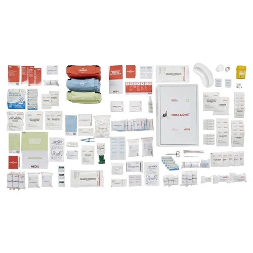 MEDIQ FAEIM-Essential Industrial Response First Aid Kit In Metal Wall Cabinet