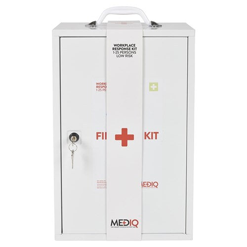 MEDIQ FAEWM- Essential Workplace Response First Aid Kit In Metal Wall Cabinet