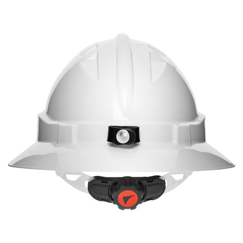 Pro Choice HHV6FBLB V6 Hard Hat Vented Full Brim + Lamp Bracket Ratchet Harness-White