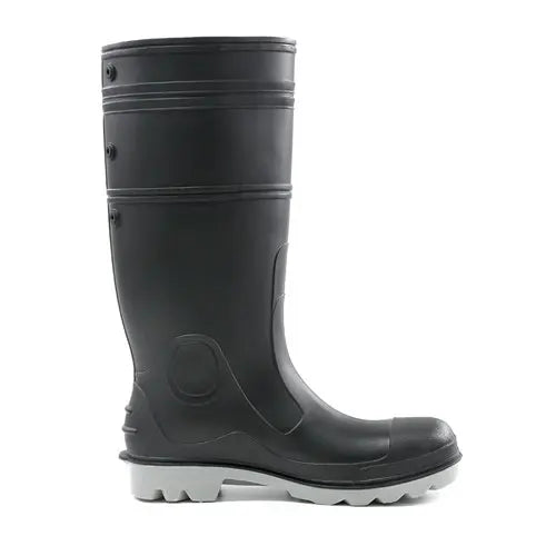 Bison INCAGSBKGY Gumboot PVC Safety-Black/Grey