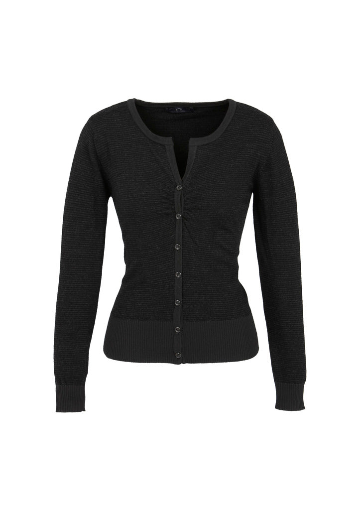 Biz Collection LC131LL Ladies Origin Merino Cardigan Black/Charcoal