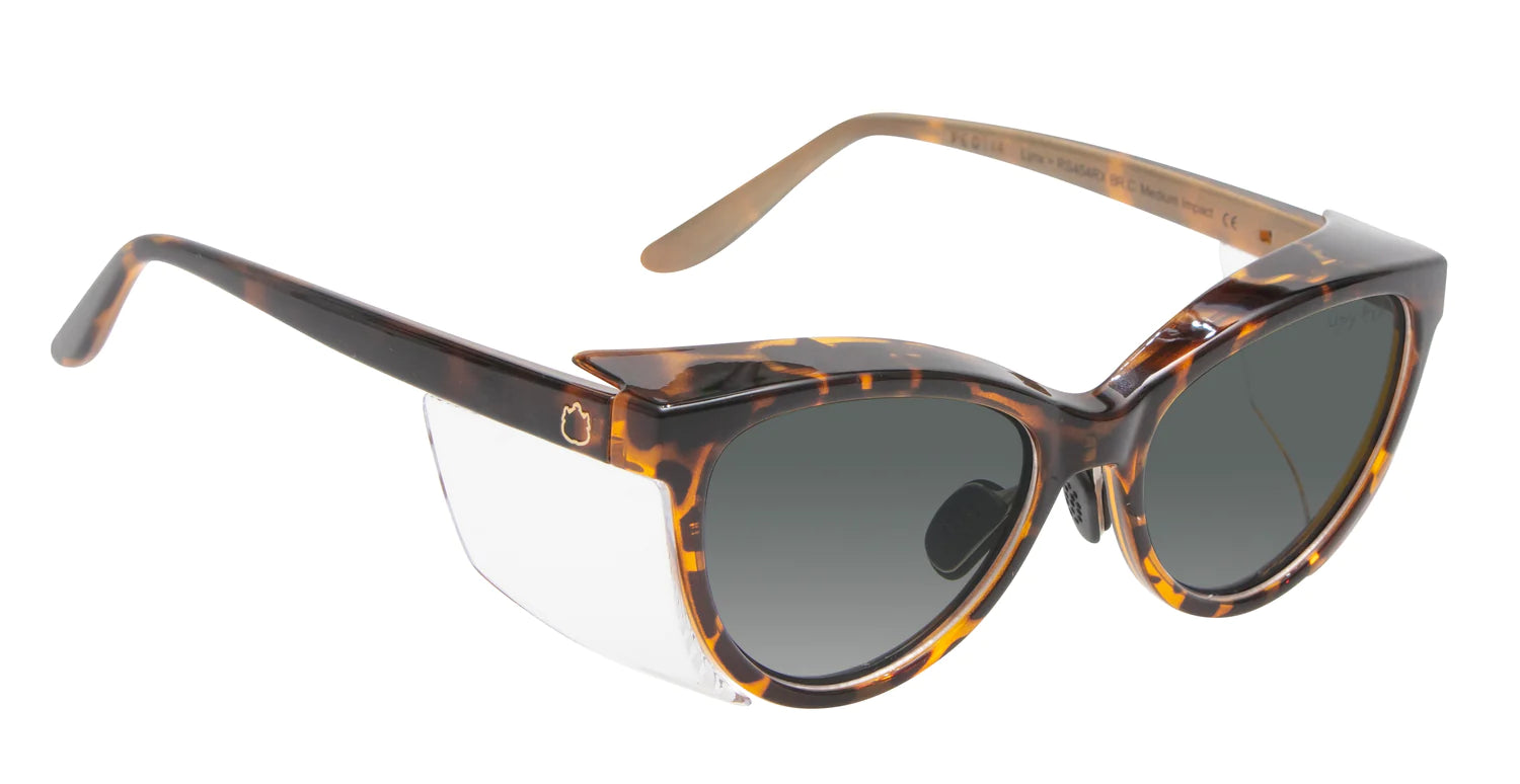 Ugly Fish RS454 BR.SM Lynx Ladies Safety Sunglasses-- Brown Frame/Smoke Lens