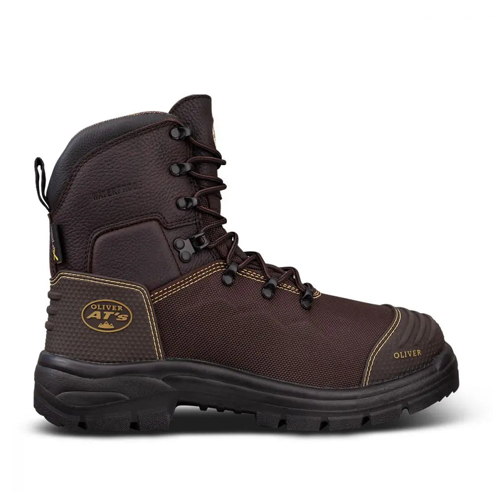 Oliver 65-490 Brown 150MM Lace Up Waterproof Safety Boot With Penetration Protection