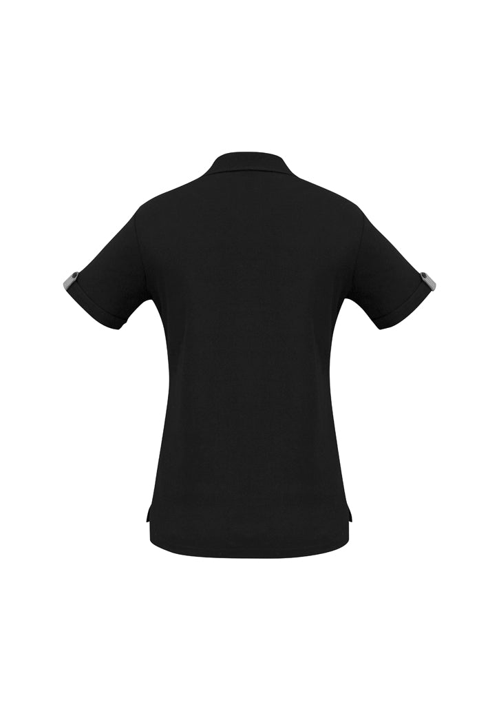 Biz Collection P305LS Ladies Edge Polo- BLACK/CHECK