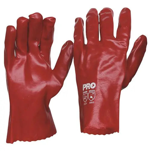 Pro Choice PVC27 27cm Red PVC Gloves Large 12 Pairs