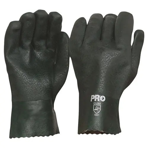 Pro Choice PVC27DD 27cm Green Double Dipped PVC Gloves Large 12 Pairs