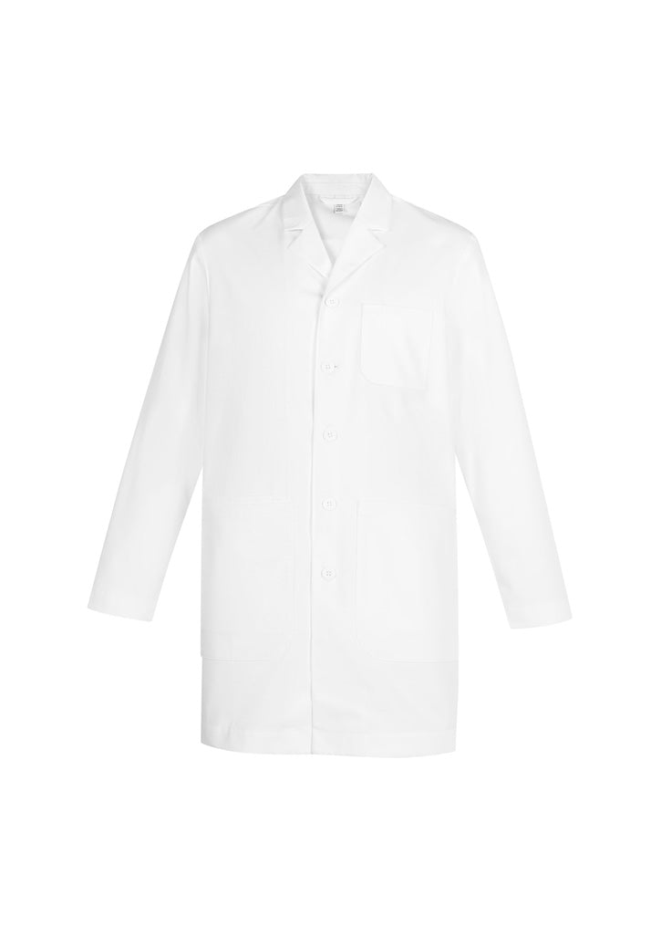Biz care CC144ML Hope Men's Long Line Lab Coat-White